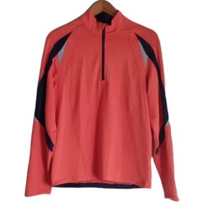 Men’s Brooks  Running Reflective Logo 1/4 Zip Pullover Shirt Orange Size Medium
